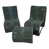 Kit 2 Poltronas Cadeiras Londres Corda Náutica Alumínio Deck