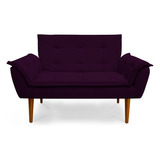 Kit 2 Poltronas Decor Namoradeira Opalla Suede Roxo