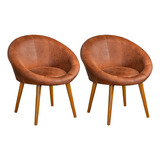 Kit 2 Poltronas Decorativa Mississipi Courino Confortável
