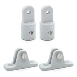 Kit 2 Ponteira 2 Base 3 4 Capota Barco Lancha Modelo S Cor Cinza