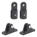 Kit 2 Ponteira 2 Base 3 4 Capota Barco Lancha Modelo S Cor Preto