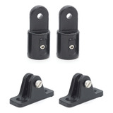 Kit 2 Ponteira 2 Base 7 8pol Capota Barco Lancha Modelo S Cor Preto