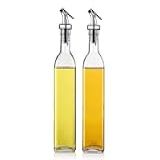 Kit 2 Porta Azeite E Vinagre 250ml Galheteiro Em Vidro Resistente Profissional C Bico Dosador Transparente Multiuso Porta Condimento Vinagre