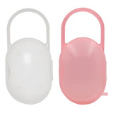Kit 2 Porta Chupetas Bebe Guarda Infantil Com Alça Rn Buba Cor Incolor rosa