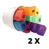 Kit 2 Porta Comprimido Semanal 4xdia Organizador Medicamento