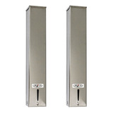 Kit 2 Porta Copo Descartavel Inox Suporte Dispenser Agua