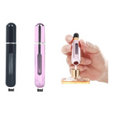 Kit 2 Porta Perfume Atomizador 8ml Preto Rosa Recarregável