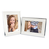 Kit 2 Porta Retratos Foto 10x15 Borda Prateada Paspatur