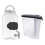 Kit 2 Porta Sabão Em Pó Líquido Amaciante Com Torneira 3 6l
