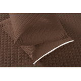 Kit 2 Porta Travesseiro Matelado Marrom Luxuoso Premium Microfibra Fronha Com Ziper Casa Laura Enxovais