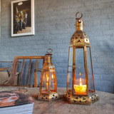 Kit 2 Porta Velas Decorativas Lanterna Marroquina Artesanal