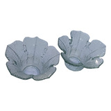 Kit 2 Porta Velas Vidro Decorado Enfeite 6,5 X 11,5