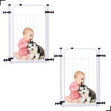 Kit 2 Portão Pet Grade De Segurança Para Porta Bebe Caes 94 A 99cm