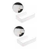 Kit 2 Portas Papel Higiênico Parede Acrílico Banheiro Cor Branco