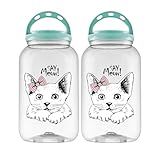 Kit 2 Potes De Pet Porta Ração 3-6Lt Cães E Gatos Outros Animais -Cat Love-