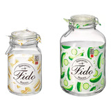 Kit 2 Potes De Vidro Fido Italiano Bormioli Hermético 3l 5l