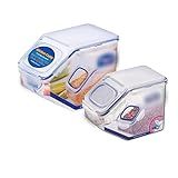 Kit 2 Potes Grandes Porta Arroz Feijão Mantimentos Cereais Hermético Dispenser Lock Lock 5L 2500mL