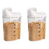 Kit 2 Potes Hermético Cozinha Cereais Ração Arroz Cozinha
