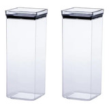 Kit 2 Potes Hermético Porta Mantimentos Com Tampa 1350ml