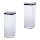 Kit 2 Potes Hermético Porta Mantimentos Com Tampa 2200ml