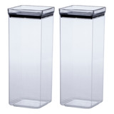 Kit 2 Potes Hermeticos 2 2 Litros Porta Mantimentos Acrilico