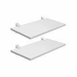 Kit 2 Prateleiras 20x40 Cm Na Cor Branca Em MDF Resistente Com Kit De Montagem Completo Prateleiras Organizadoras De Quarta Sala Cozinha Varanda Lavanderia 