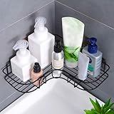 Kit 2 Prateleiras Cantoneiras Suporte Para Banheiro Box Shampoo Condicionador De Canto Em Metal Preto 