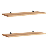 Kit 2 Prateleiras Carvalho Multiuso Mdf Quarto Cozinha 80x20