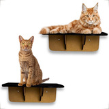 Kit 2 Prateleiras Degraus Para Gatos Escada De Parede Gatos Suporta Até 10kg grupo Paraiso Mdf