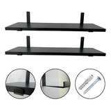 Kit 2 Prateleiras Industriais 90x20 Com Mão Francesa Preto