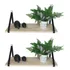 Kit 2 Prateleiras Madeira Pinus Alça Couro Legitimo 70x30
