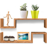 Kit 2 Prateleiras Nichos Decorativas Em S Mdf Jade 60x15