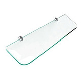 Kit 2 Prateleiras Vidro Temperado 8mm Arred 10x30 Cm Suporte