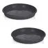 Kit 2 Pratos 14 Cm De Diâmetro Para Vasos E Pote De Plantas Cor Preto Liso