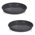 Kit 2 Pratos 20 Cm De Diâmetro Para Vasos E Pote De Plantas Cor Preto Liso