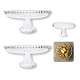 Kit 2 Pratos C Base Wolff Pearl Bolinhas 20x9cm