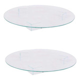 Kit 2 Pratos Para Bolo Redondos 35 Cm Em Vidro Festa Buffet