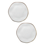 Kit 2 Pratos Raso Porcelana Ryo Oxford 27 5cm Maresia Cor Branco