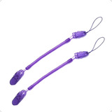 Kit 2 Prendedor De Chupeta Bebê Modelo Universal Mola Bebe Cor 2 Roxos