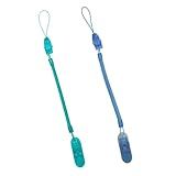 Kit 2 Prendedor De Chupeta Mola Pietra Baby Fácil Limpar Serve Mordedor Divertido Verde Azul