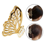 Kit 2 Presilhas Prendedores Cabelo Dourado Borboleta Moda