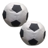 Kit 2 Puff Bola De Futebol Infantil Apoio Pé Diâmetro 50cm