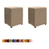 Kit 2 Pufs Puff Banqueta Quadrado Decorativo Courino Cubo Cor Bege Suede
