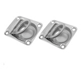 Kit 2 Puxadores Embutir Alça Aço Inox 65 X 55 Barco Lancha
