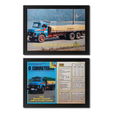 Kit 2 Quadros Caminhão Mercedes 1516 Matéria De Revista