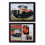 Kit 2 Quadros Caminhão Mercedes Ls 1929 Matéria De Revista