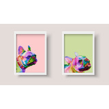 Kit 2 Quadros Moldura