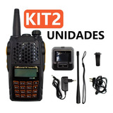 Kit 2 Rádio Comunicador Baofeng Uv