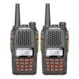 Kit 2 Radio Ht Walk Talk Dual Band Uhf Vhf Fm Baofeng Uv6r