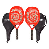 Kit 2 Raquete Beach Tennis Fibra De Carbono Vidro Camewin